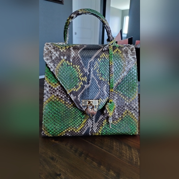 NWT The Python Pelle Collection Exotic Skins hardware loose but fully functional - Picture 2 of 11